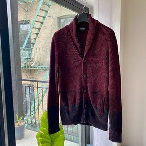 Express Wool Blend Dip Dye Shawl Collar Cardigan